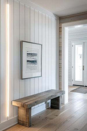 Modern interiors with elegant lighting and clean tonesの素材