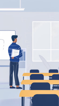 Diverse teachers in a classroom settingの素材