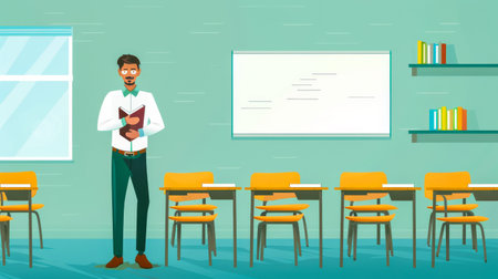 Diverse teachers in a classroom settingの素材