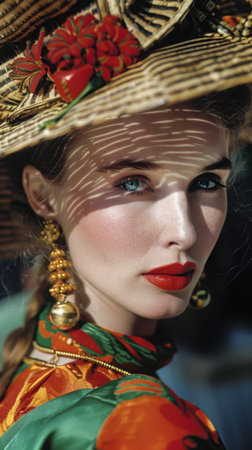 Closeup portrait of a beautiful young womanの素材