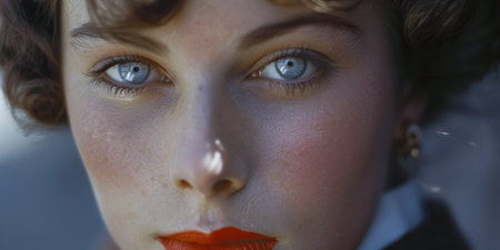 Closeup portrait of a beautiful young womanの素材