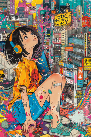 Female Asian woman in a fantasy worldの素材