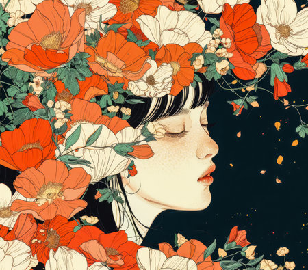 Female Asian woman in a fantasy worldの素材