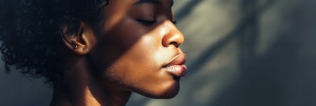 Young African American woman portraitの素材