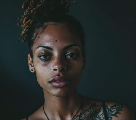 Young African American woman portraitの素材