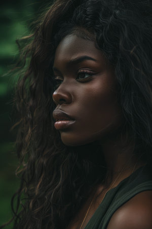 Young African American woman portraitの素材