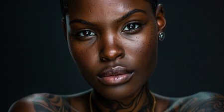 Young African American woman portraitの素材