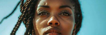 Young African American woman portraitの素材