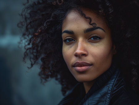 Young African American woman portraitの素材