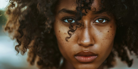 Young African American woman portraitの素材