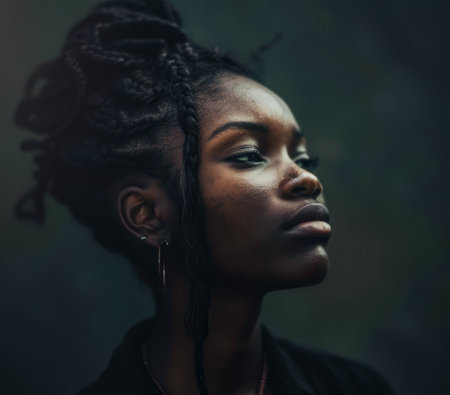 Young African American woman portraitの素材