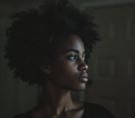 Young African American woman portraitの素材