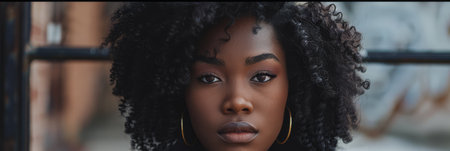 Young African American woman portraitの素材