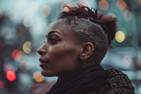 Young African American woman portraitの素材