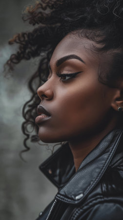 Young African American woman portraitの素材