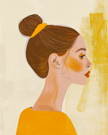 Colorful abstract woman illustration in vibrant styleの素材