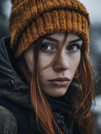 Young woman portrait with a modern twistの素材