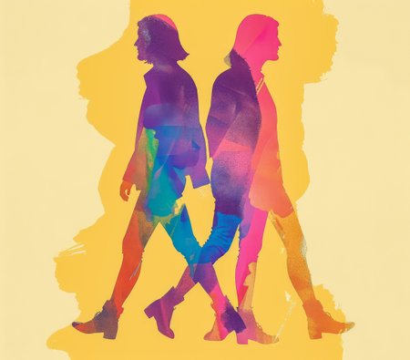 Colorful vibrant lgbt community pride celebration. Concept illustration on lgbt community.の素材