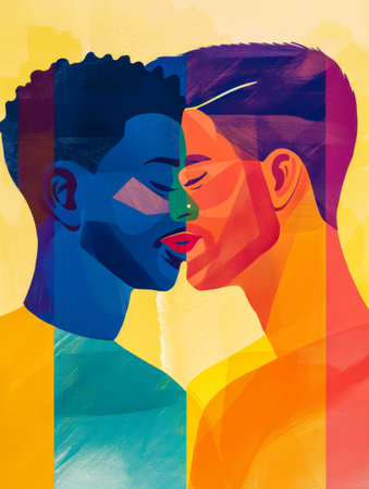 Colorful vibrant lgbt community pride celebration. Concept illustration on lgbt community.の素材