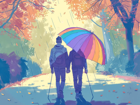 Colorful vibrant lgbt community pride celebration. Concept illustration on lgbt community.の素材