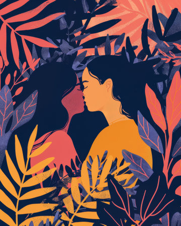Colorful vibrant lgbt community pride celebration. Concept illustration on lgbt community.の素材