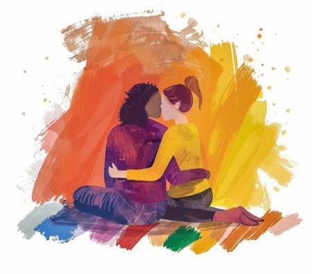 Colorful vibrant lgbt community pride celebration. Concept illustration on lgbt community.の素材