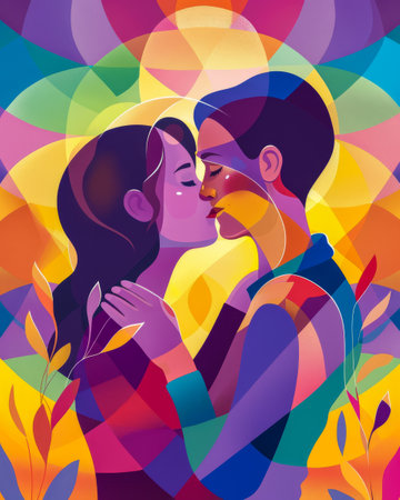 Colorful vibrant lgbt community pride celebration. Concept illustration on lgbt community.の素材