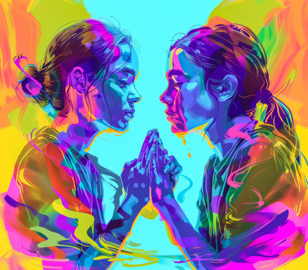 Colorful vibrant lgbt community pride celebration. Concept illustration on lgbt community.の素材