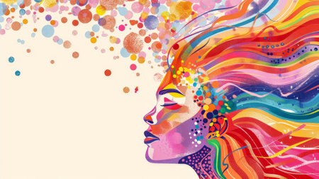 Colorful vibrant lgbt community pride celebration. Concept illustration on lgbt community.の素材