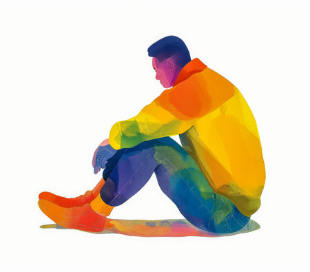 Colorful vibrant lgbt community pride celebration. Concept illustration on lgbt community.の素材