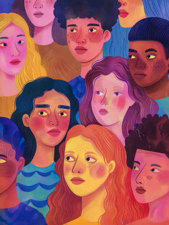 Colorful vibrant lgbt community pride celebration. Concept illustration on lgbt community.の素材