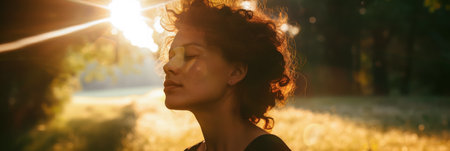 Young contemplative woman portraitの素材