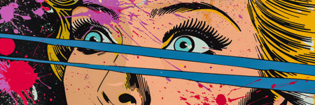 Vibrant retro pop art woman portraitの素材