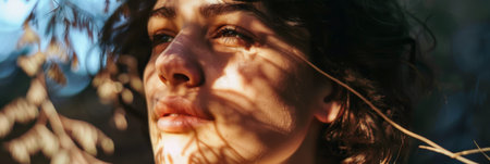 Young contemplative woman portraitの素材