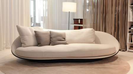Contemporary minimalist living spaces based on a sofa compositionの素材