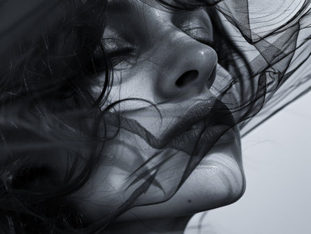 Young woman closeup portraitの素材