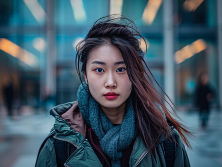 Young woman in the cityの素材