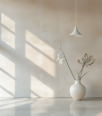 Minimalist home interior composition in clean colors.の素材