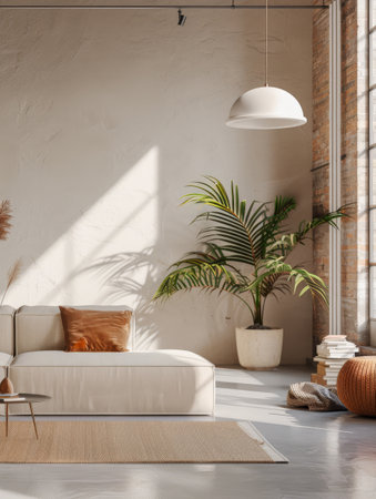 Minimalist home interior composition in clean colors.の素材