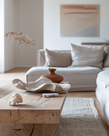Minimalist home interior composition in clean colors.の素材