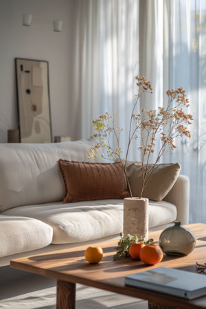 Minimalist home interior composition in clean colors.の素材
