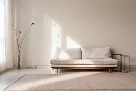 Minimalist home interior composition in clean colors.の素材