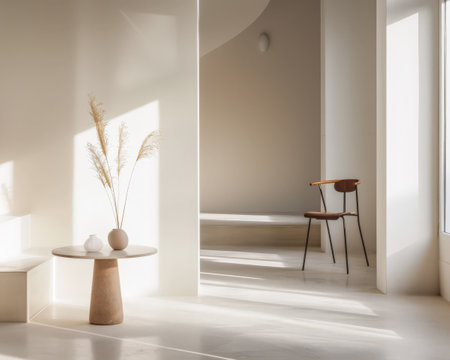 Minimalist home interior composition in clean colors.の素材