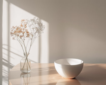 Minimalist home interior composition in clean colors.の素材