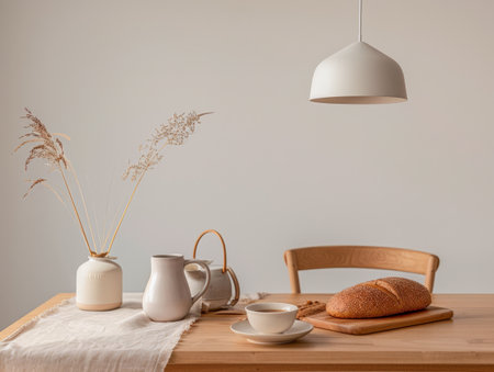 Minimalist home interior composition in clean colors.の素材