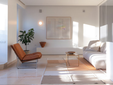 Minimalist home interior composition in clean colors.の素材