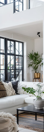 Elegant modern living room with chic home interior decorの素材