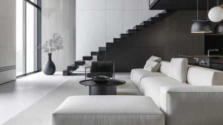 Sleek minimalist interior design compositionの素材