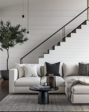 Sleek minimalist interior design compositionの素材