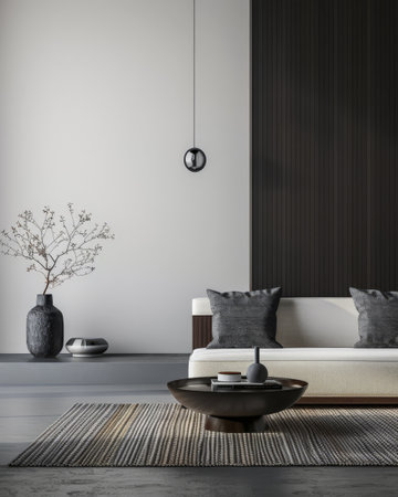 Sleek minimalist interior design compositionの素材